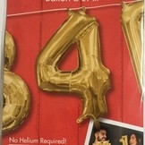 Balónek foliový narozeniny číslo 4 zlatý 35cm x 22cm